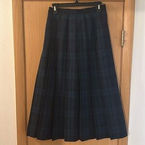 Collectible Gold Giorgio Sant Angelo Women’s Plaid Pleated Midi Skirt Size 6-8